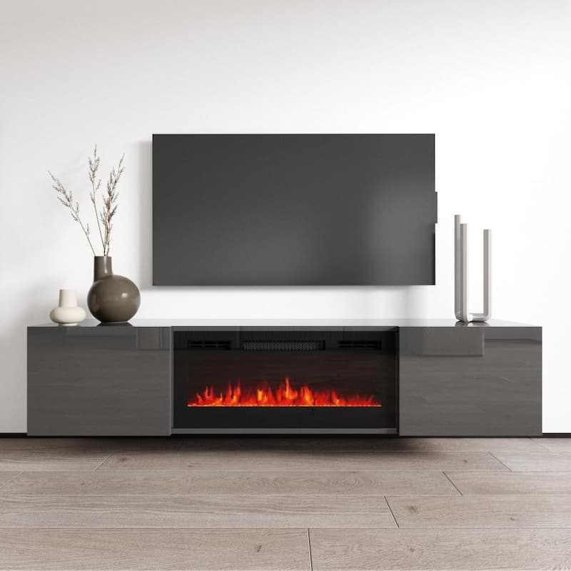 Cali EF Wall Mounted Electric Fireplace Modern 72" TV Stand