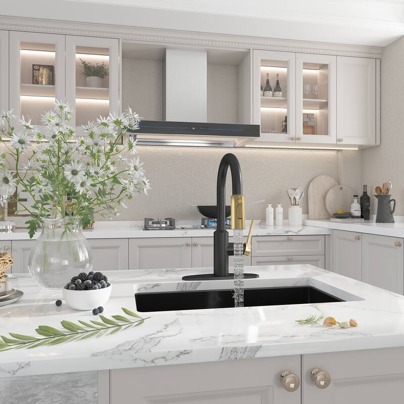 3-Function Single Handle Pull Down Sprayer Kitchen Faucet