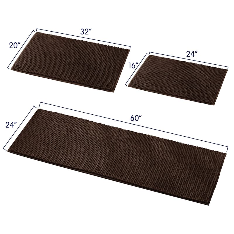 Subrtex Chenille Soft Rugs Super Water Absorbing Shower Mats