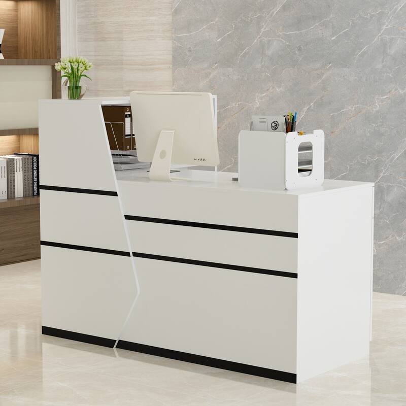 Kerrogee L-Shape Laminate Reception Desk Computer Desk