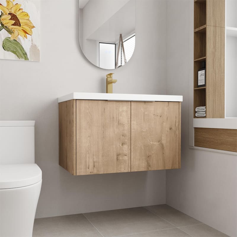 Beingnext 24"/30"/36" Bathroom Vanity with Sink, Floating Bathroom Vanity with 2 Soft Close Doors