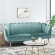 preview thumbnail 17 of 62, Reitz Glam Velvet Shell Sofa by Christopher Knight Home - 76.25" L x 29.25" W x 33.50" H Turquoise + Gold