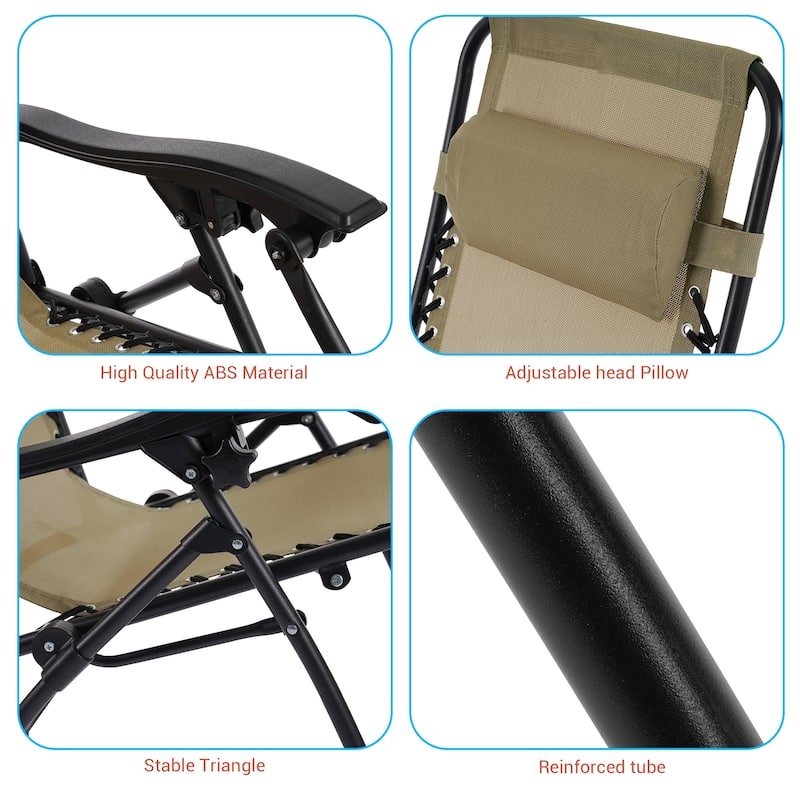 LIVOOSUN Zero Gravity Patio Chairs (Set of 2)