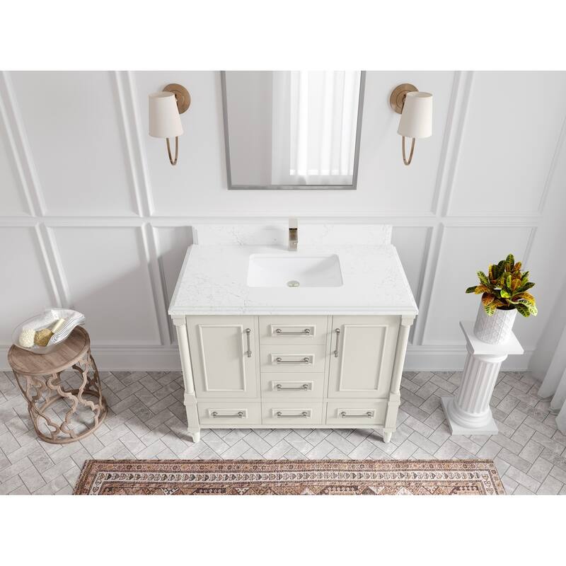 Willow Collections 42 in. W x 22 in. D Aberdeen Single Bowl Sink Bathroom Vanity with Countertop