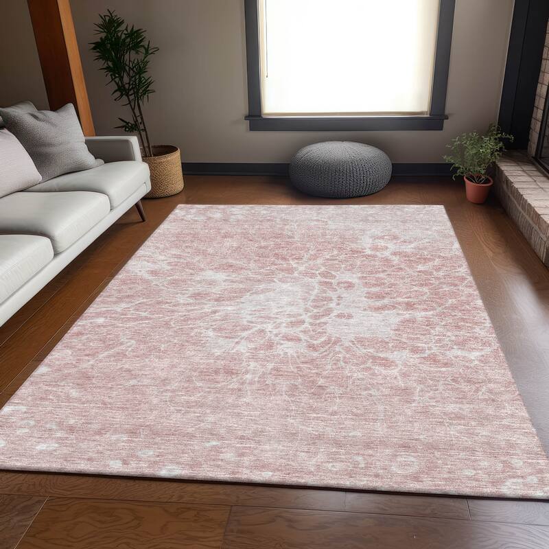 Premium Washable Super Soft Muted Floral Mayfield Rug - Pink - 9' x 12' - Rectangle