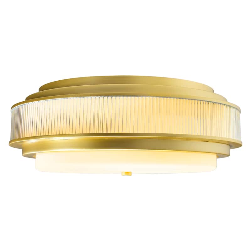 Valdivia 5 Light 22in Satin Gold Flush Mount - Satin Gold - Satin Gold