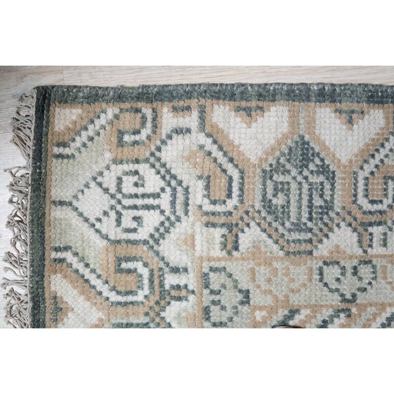 Hand-Knotted Wool Khotan Rug, 6' x 9', Blue Area Rug, Soft Handcrafted Design for Modern Living Rooms - L