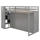 preview thumbnail 18 of 34, Stylish & Simple Functional Loft Bed with 3 Shelves, 2 Wardrobes and 2 Drawers, Ladder with Storage, No Box Spring Needed, Gray