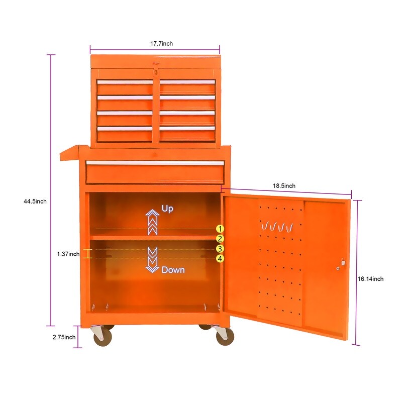 Rolling Tool Chest with Wheels Garage Storage Cabinet Tool Box