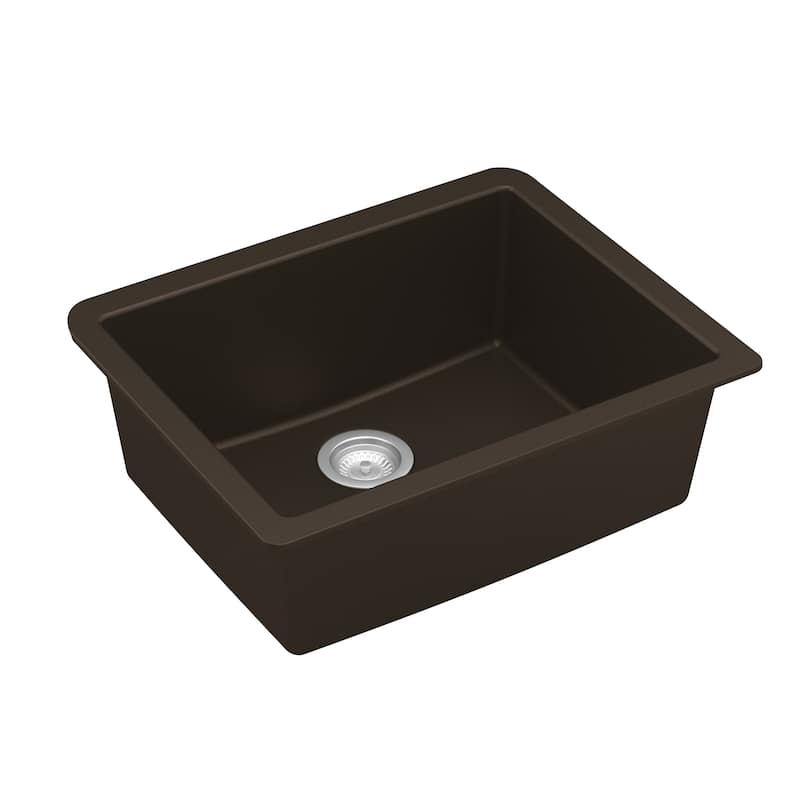 Karran Undermount 24.38 in Single Bowl Quartz Kitchen Sink