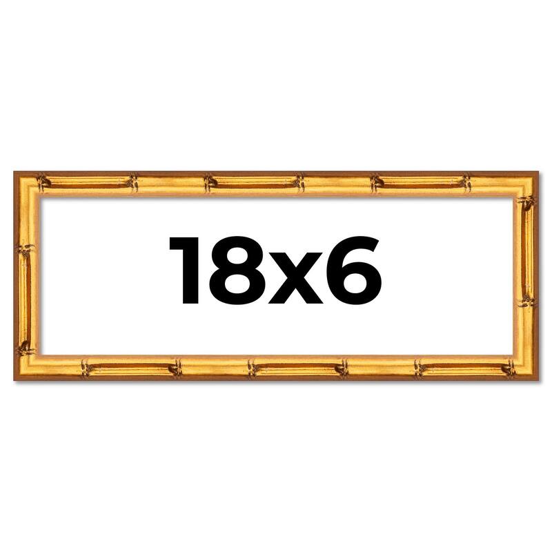 18x6 Frame Gold Bamboo Picture Frame Modern Photo Frame Includes UV Acrylic Shatter Guard Front Acid Free Foam Backing Board
