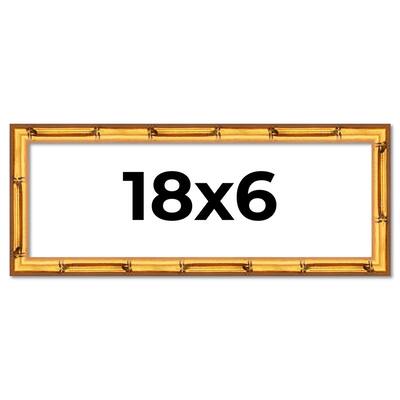 18x6 Frame Gold Bamboo Picture Frame Modern Photo Frame Includes UV Acrylic Shatter Guard Front Acid Free Foam Backing Board