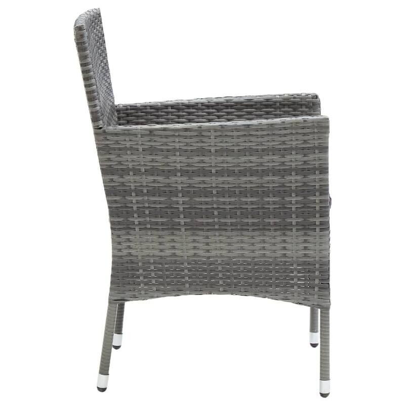 vidaXL Patio Dining Set with Cushions Poly Rattan