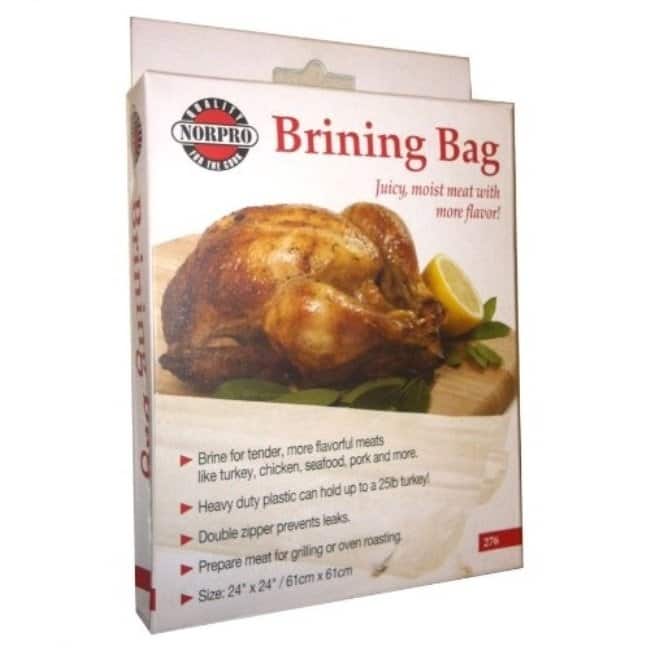 Norpro 24" x 24" Heavy Duty Double Zipper Turkey / Meat Brining Bag - Holds Up to 25 lbs