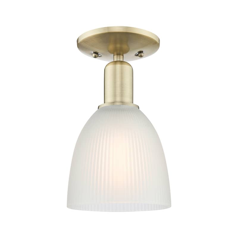 Innovations Lighting 716-1C-11-6 Castile Semi-Flush Castile 6" Wide - Antique Brass / White