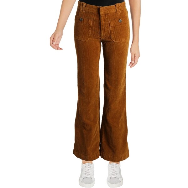 hip hugging flare cord pants