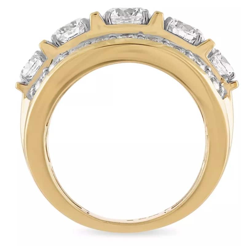 7Ct Diamond Mens Anniversary Ring in 10k Yellow Gold