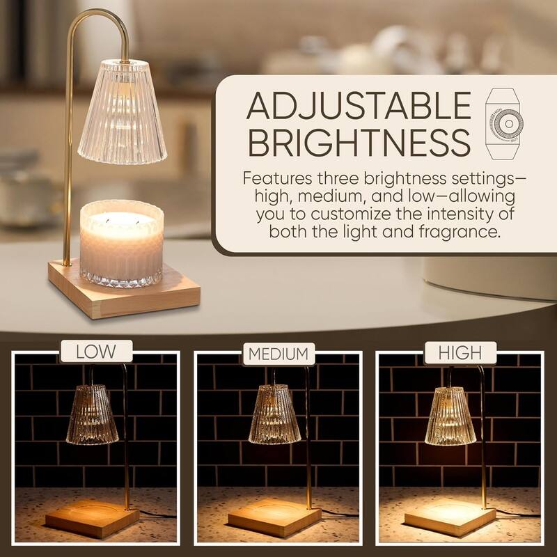 Sheffield Home Glass Candle Warmer Lamp, Flameless Candle and Wax Melter for Long-Lasting Fragrance