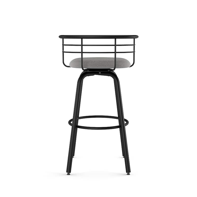 Amisco Turbo Swivel Bar Stool with Distressed Wood Seat