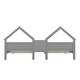 preview thumbnail 8 of 22, Double Twin Size Platform Bed with House-shaped Headboard and Built-in Nightstand