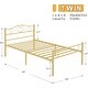 preview thumbnail 14 of 32, VECELO Twin Size Metal Bed Frame Set of 2 Victorian Style Kids Beds with Heart Pattern Headboard No Box Spring Needed
