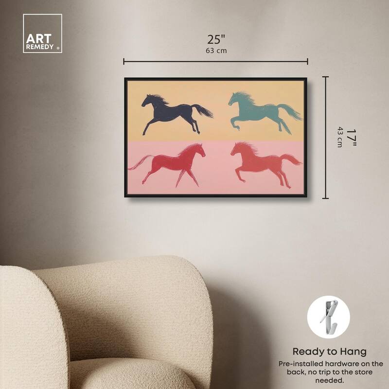 Galloping Quartet Canvas by Art Remedy
