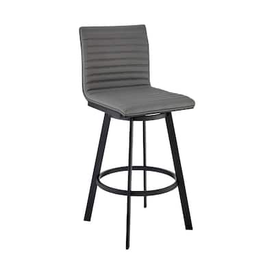 Swivel Counter Barstool with Horizontal Channel Stitching