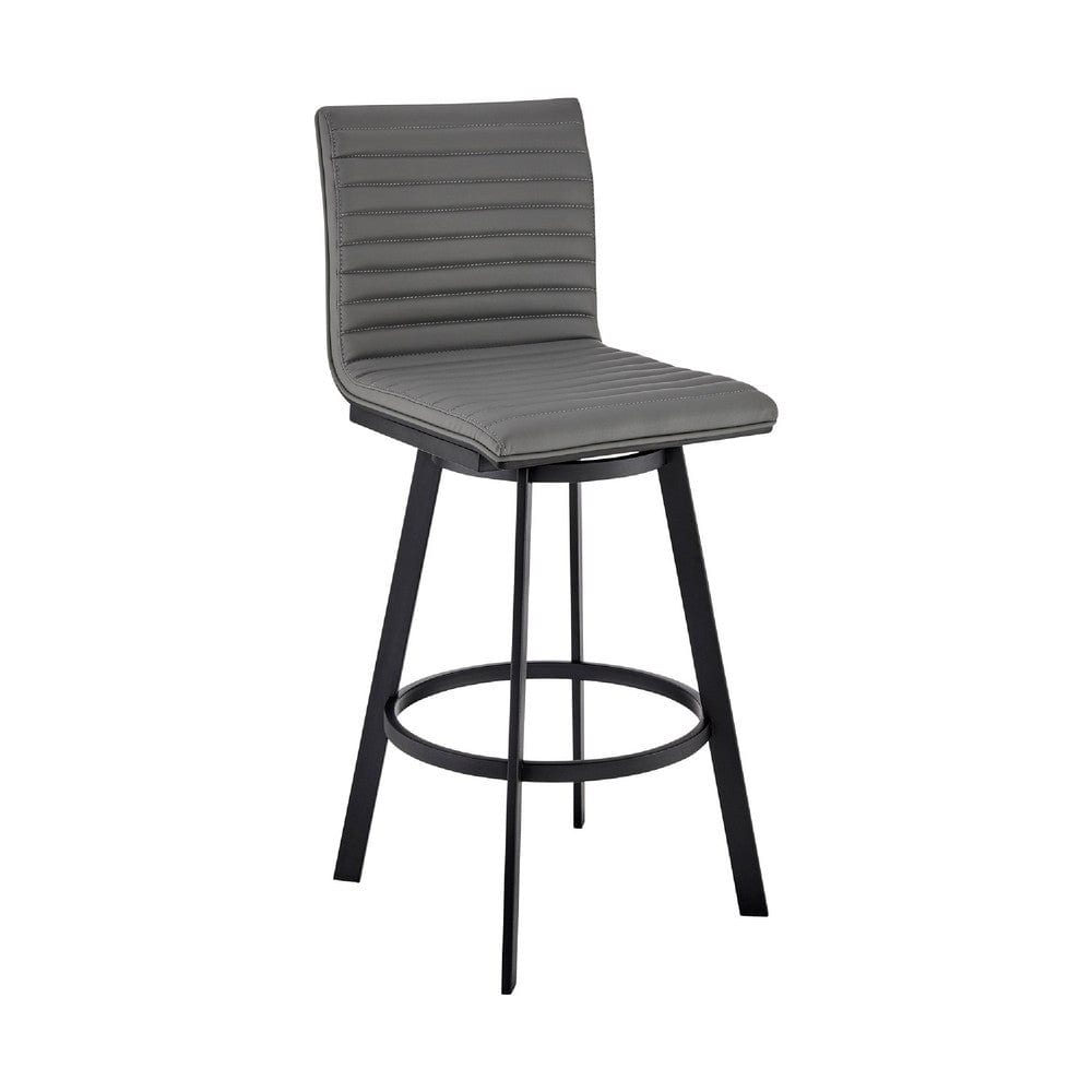 Swivel Counter Barstool with Horizontal Channel Stitching