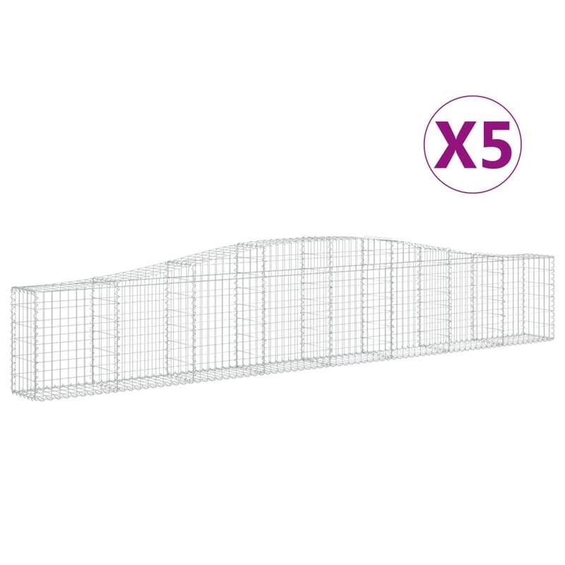 vidaXL Gabion Basket Arched Gabion Basket Planter for Flower Galvanized Iron