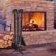 preview thumbnail 2 of 13, 5 Pieces Fireplace Iron Standing Tools Set - base: 8" x 8" x 28" (L x W x H)