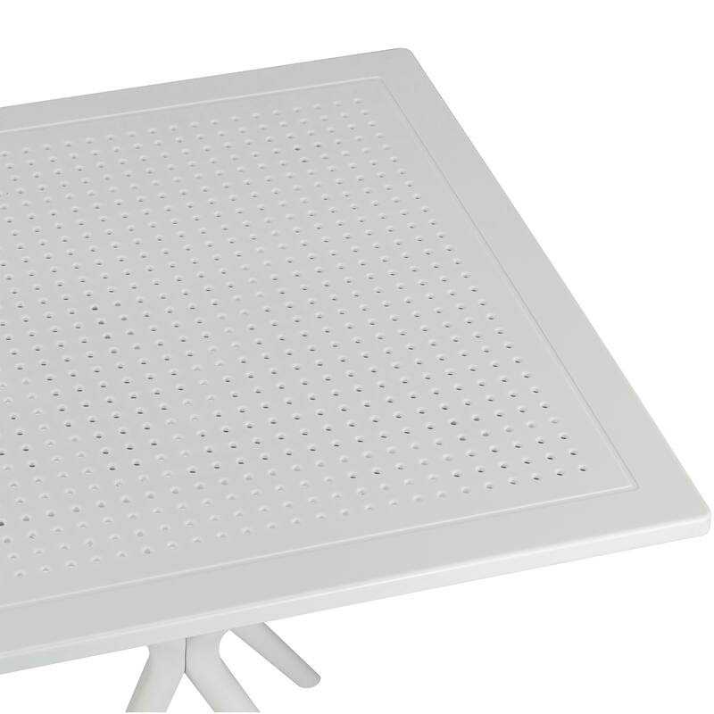 Basma White Plastic Square Dining Table