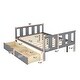 preview thumbnail 18 of 16, Full Size Classic Modern Design Solid Wood Platform Bed Frame with Storage Drawers, Headboard and Footboard