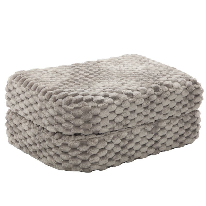 Modular Sectional Sofa with Bubble Velvet Upholstery, 2 Movable Ottomans and 4 Throw Pillows for Living Room