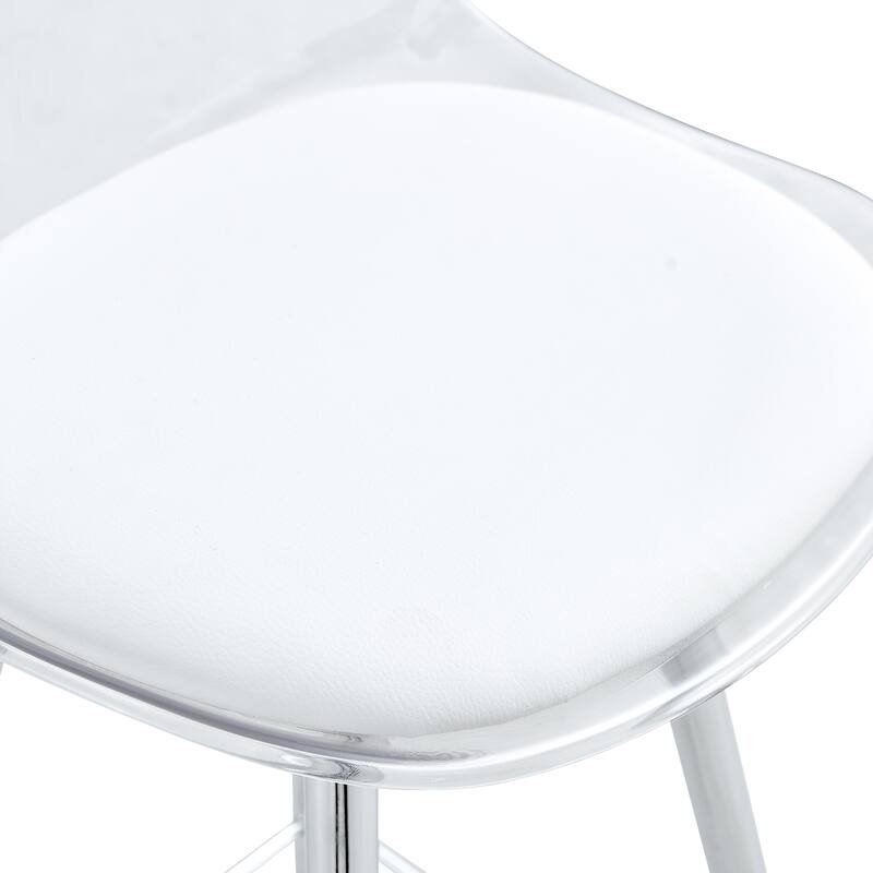 Modern and comfortable upholstered bar chairs, metal legs, small size bar chairs