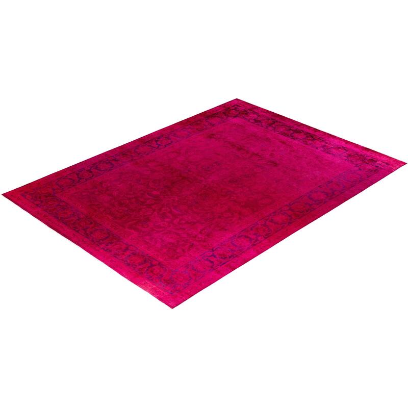 Contemporary Overdyed Wool Hand Knotted Area Rug - 9' 3" x 12' 3"