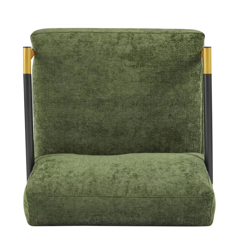 Minimalist Armchair - Soft Cushions, Wood/Metal Design, Compact
