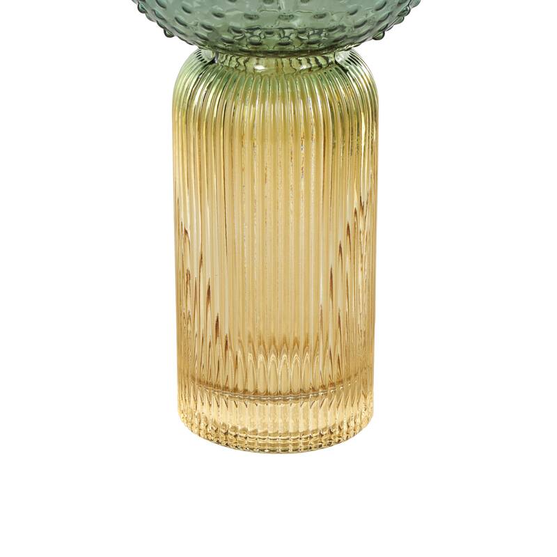 Glass Ribbed Ombre Decorative Vase - Set of 2 Multi Colored - Roche River Decor