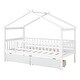 preview thumbnail 17 of 57, Roomfitters Twin Size Wooden House Bed with Two Storage Compartments, Stylish and Space-Saving Bed Frame