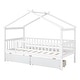 preview thumbnail 58 of 58, Wooden House Bed for Kids with Two Storage Drawers, Sturdy Twin Size Design