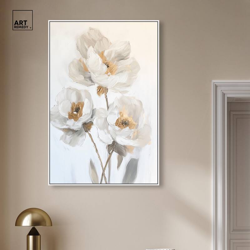 Silvered Flora II Canvas by Art Remedy