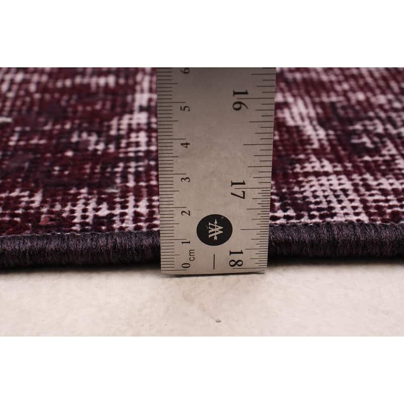 ECARPETGALLERY Hand-knotted Color Transition Burgundy Wool Rug - 2'4 x 8'4