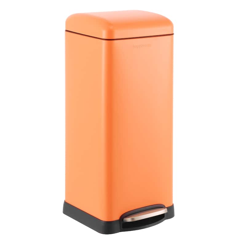 happimess Betty Retro 8-Gallon Step-Open Trash Can - Carrot Cake