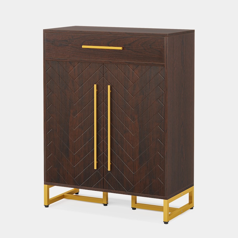 20-Pair Shoe Storage Cabinet with Drawer and Door