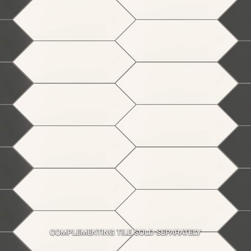 Merola Tile Kite White 3-7/8" x 11-3/4" Porcelain Floor and Wall Tile