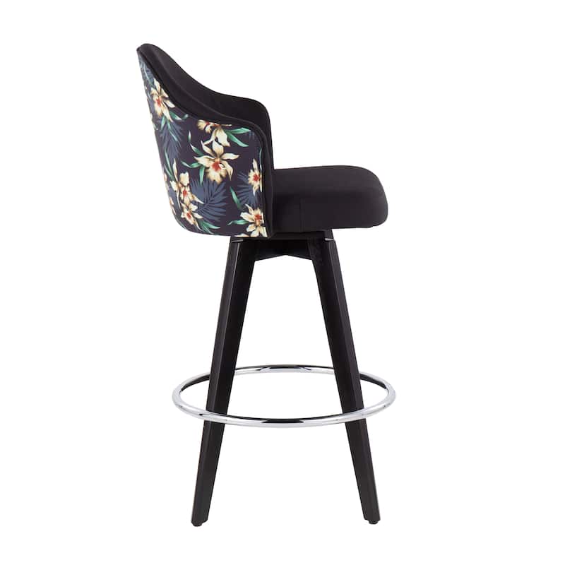 Carson Carrington Valsatra 26" Upholstered Counter Stool with Black Wood Base (Set of 2)