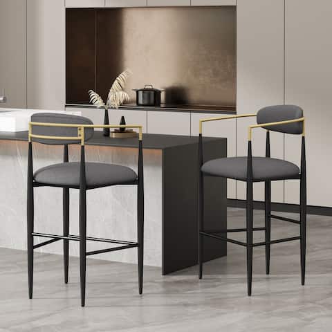 Elmore Fabric and Iron 30 Inch Barstools (Set of 2) by Christopher Knight Home