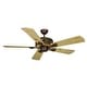 preview thumbnail 1 of 9, Log Cabin 52 in. Weathered Patina Rustic Ceiling Fan with Reversible Washed Oak-Pine Blades, Pull Chain, Light Kit Adaptable 52-in W x 14.5-in H x 52-in D - Weathered Patina