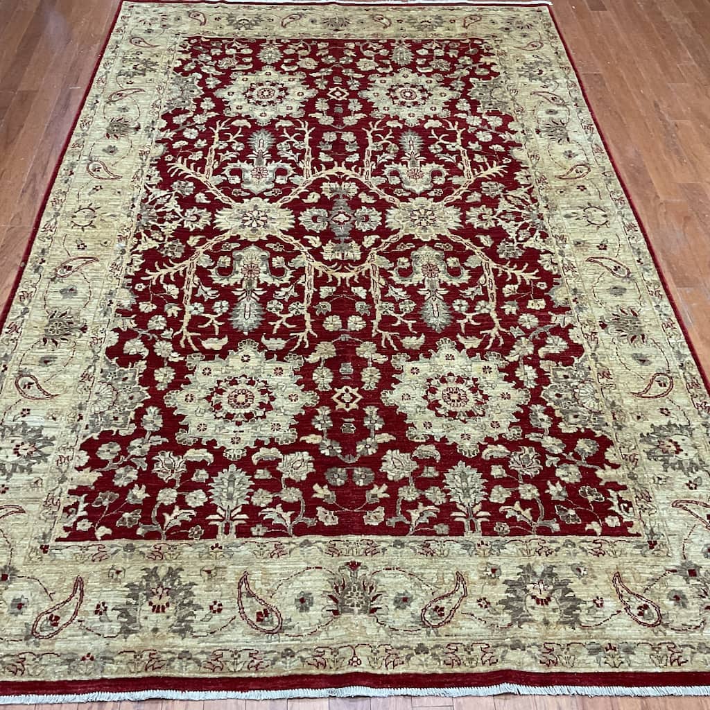 HERAT ORIENTAL Handmade Oushak Wool Rug - 6' x 9'2"