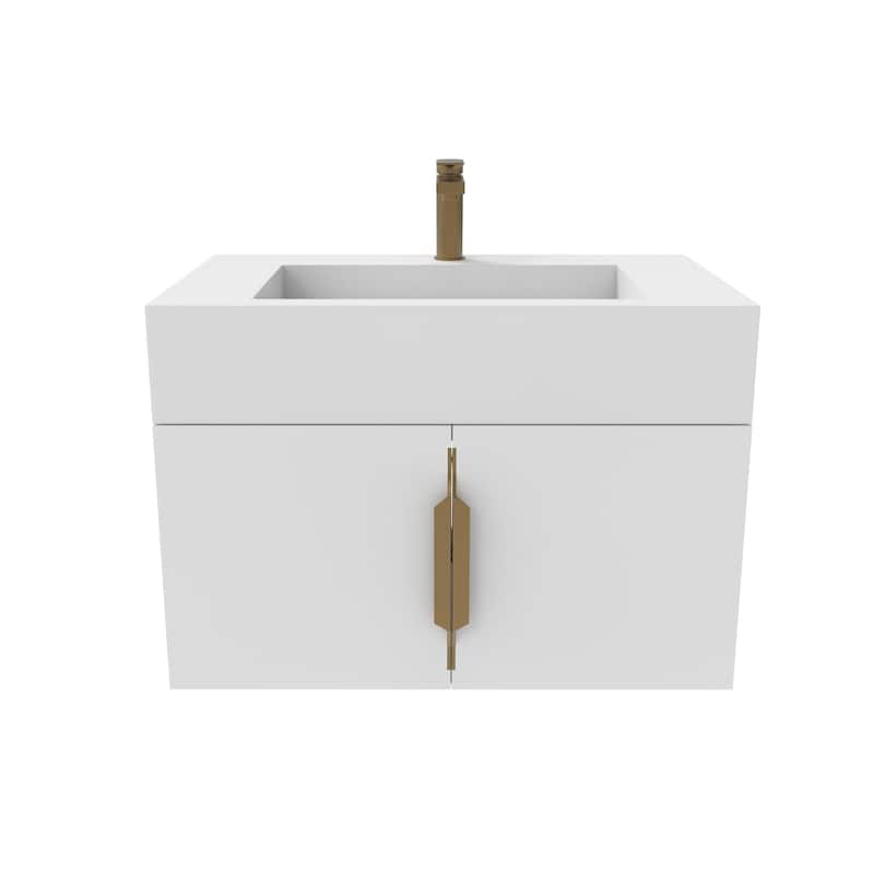 Nile 30-Inch Wall Mounted Bathroom Vanity Set w/ White Top