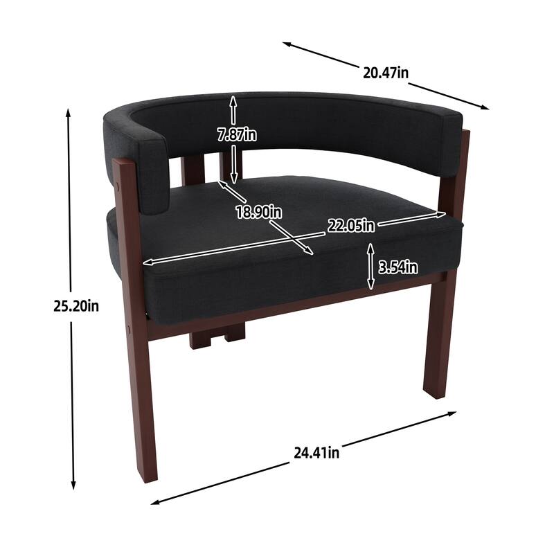Roomfitters Chenille Accent Chairs Set of 2, 3-Leg Open Back Upholstered Armchairs for Dining or Living Room